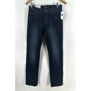 Gap Kids Boys Jeans Size 14‎ Regular Blue Dark Wash Slim Straight Stretch Denim